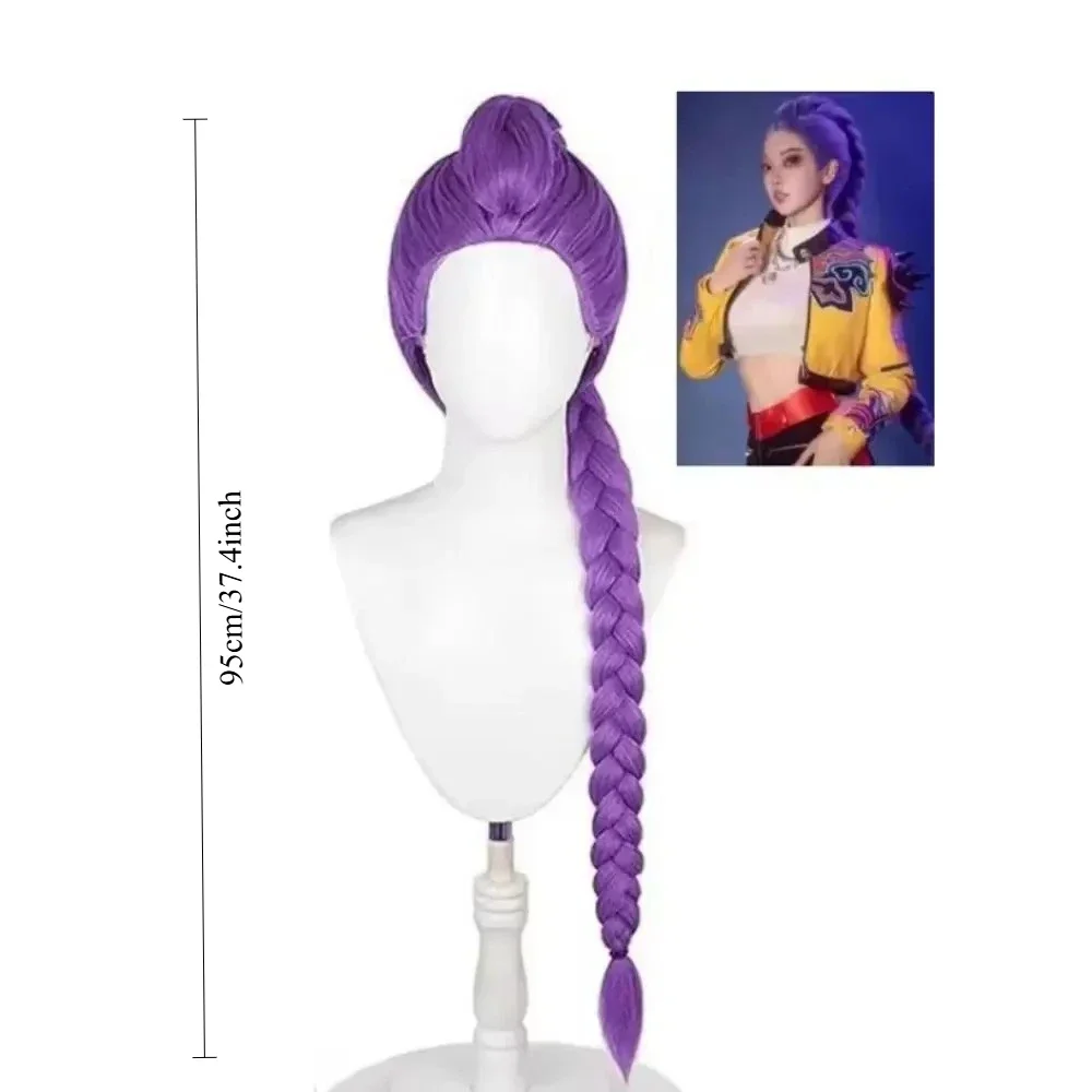 hot  kpop demon hunters costume 37.2 Inches Long Wig rumi costume kids  Anime Cosplay Wigs for Halloween Costume Party