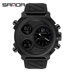 SANDA Fashion Outdoor Men Watches Top Brand Military Sports LED Digital  Bright Screen Noctilucent Display Waterproof Wristwatch