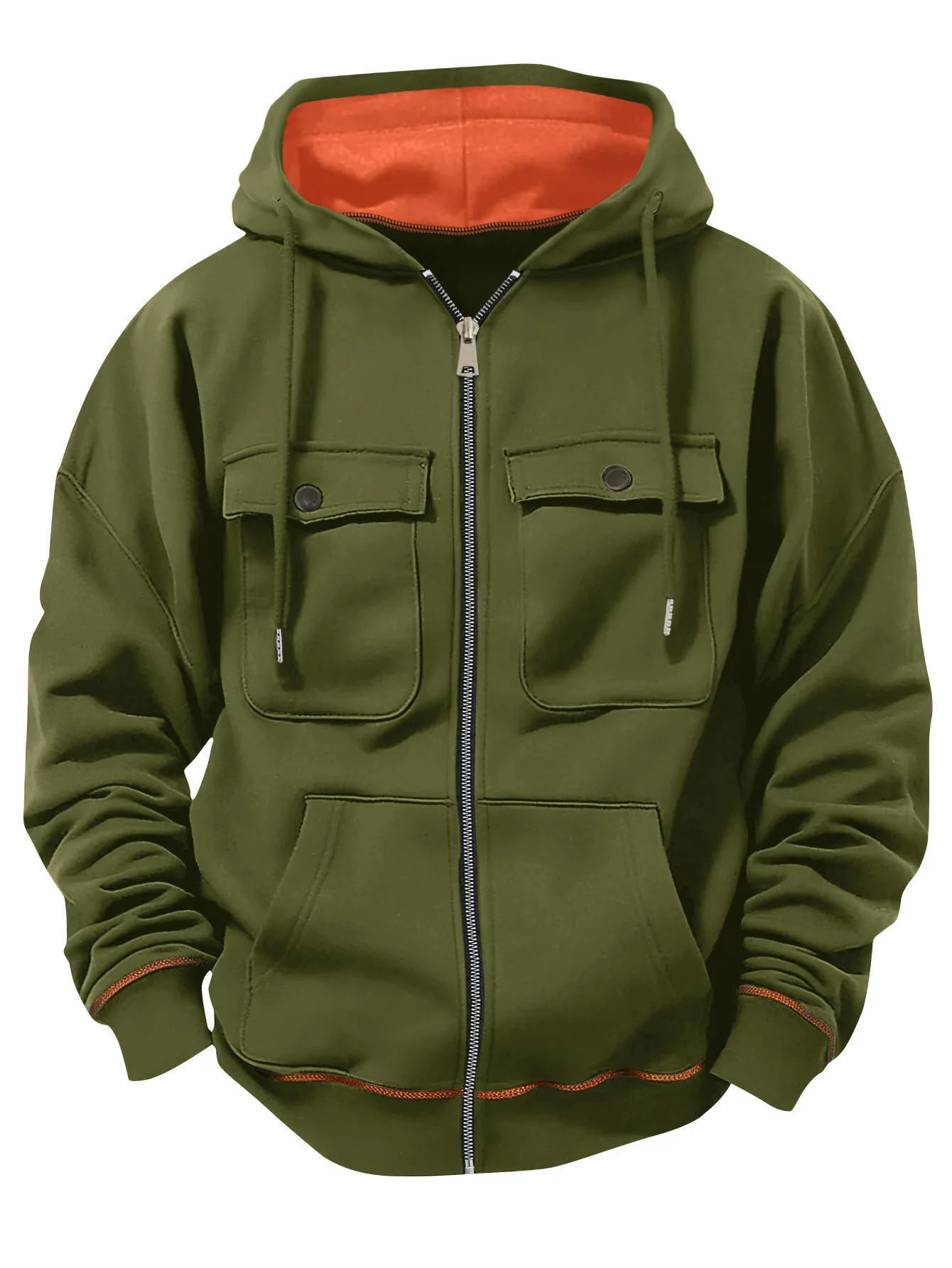 2025 Zipper Hoodies Autumn Winter Men's New Long Sleeve Hooded Sweatshirt Fashion Casual Male Outfit