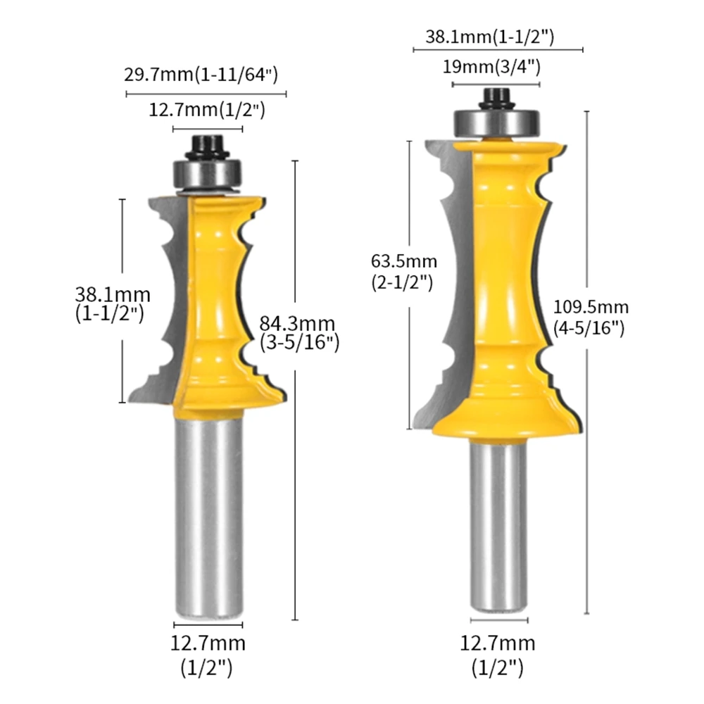 8mm 12mm 12.7mm Shank Crown Moulding Router Bit Mitered Door Drawer Woodworking Milling Cutter For Wood Handrail Line