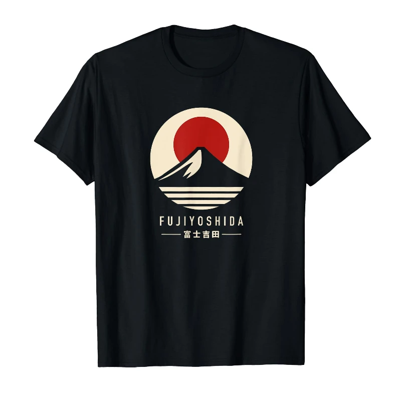 2025 Fujiyoshida Japón Fujiyoshida Fuji Fujiyoshida Mt.mens verano manga corta moda camiseta Caual manga corta hombres Tops camisetas