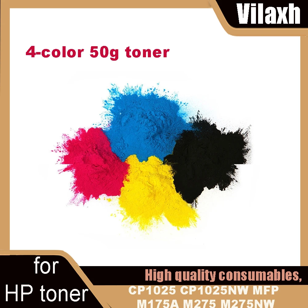 Vilaxh CE310 CE310A -313A 126A Toner Cartridge Compatible for HP toner CP1025 CP1025NW MFP M175A M275 M275NW printer powder