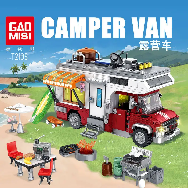 924 個クリエイティブシティシリーズ高級 RV キャンプ車両ビルディングブロックモデル建設レンガのおもちゃギフト子供大人の男の子のため