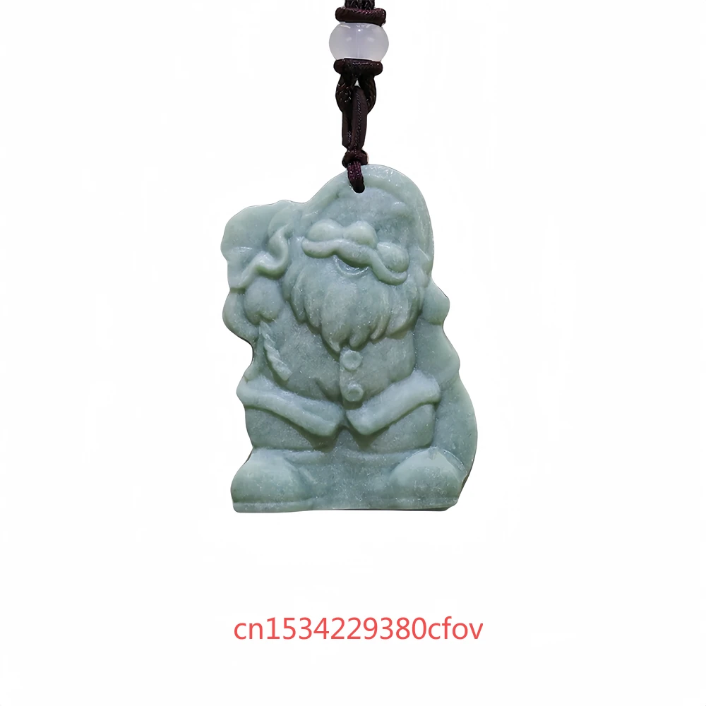 Chinese Jewelry Natural Real Jade Santa Claus Pendant Necklace Gift Amulet Gifts for Women Men Talismans Carved Fashion Vintage