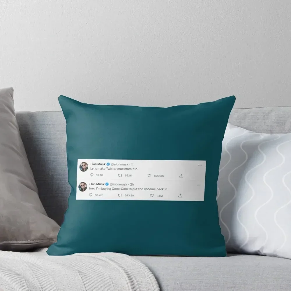 

Elon musk CEO of Twitter Throw Pillow Decorative Cushion Cover Christmas Pillows Couch Pillows Pillow Case Christmas pillow