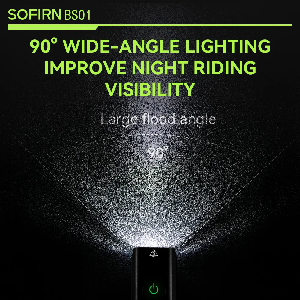SOFIRN BS01 Waterproof 2000LM Bike Light IP65 5000mAh USB-C Rechargeable Adjustable Brightness MTB Cycling Flashlight