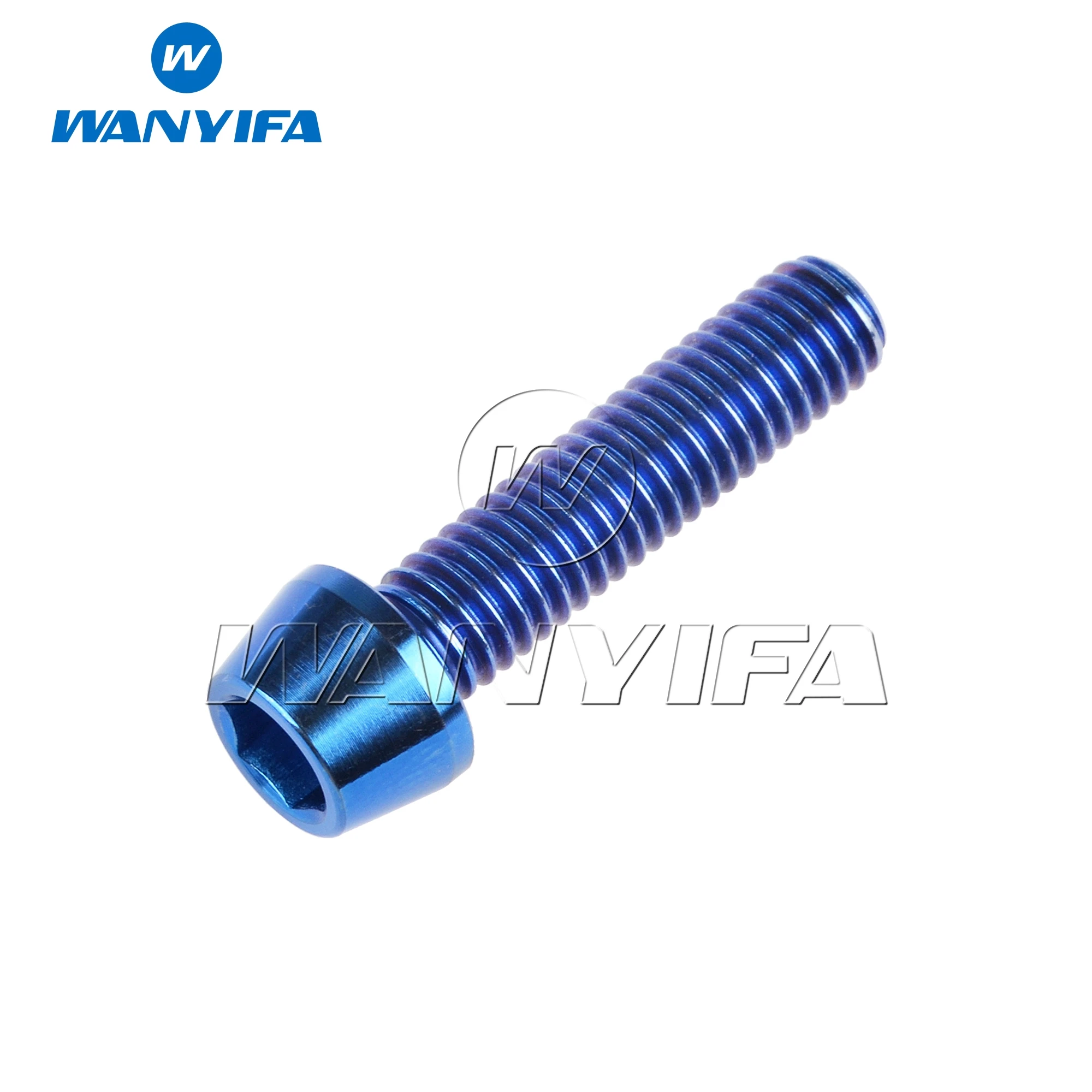 Wanyifa Titanium Bolt M5x 9 16 18 20 25 30 35 40 45 50 55 60mm Allen Key Taper Head Screws for Bicycle Stem Seatpost