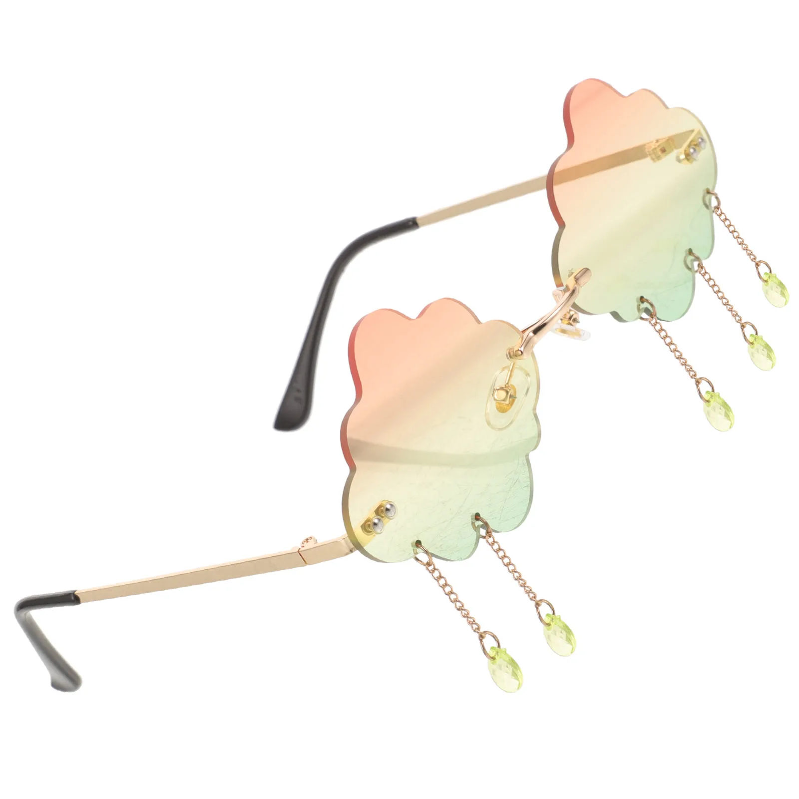 

Rimless Sunglasses Funny Cloud Shaped Cool Sunglasses for Halloween Party Cosplay Disco Glasses Sun Protection