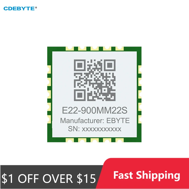 

SX1262 LoRa Module 868/915MHz CDEBYTE E22-900MM22S Ultra-Small Size 21.5dBm 7KM SMD RF Transceiver Module