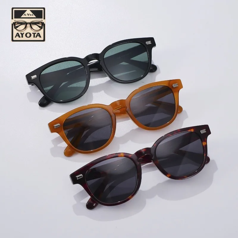 

New Vintage Sunglasses for Men High Quality Acetate Oval Tortoiseshell Outdoor Hand-made Uv400 Protective SUNGLASSES for Women
