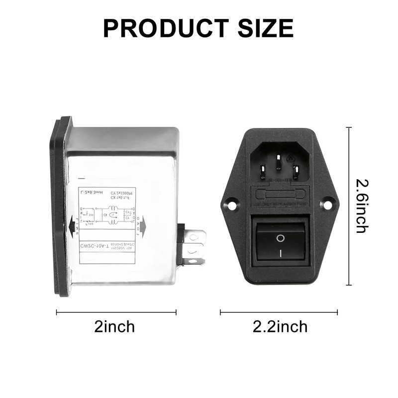 أطراف عروة اللحام IEC 320 C14 فلتر + مفتاح القارب + حامل الصمامات