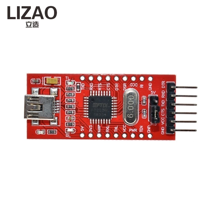 LIZAO FT232RL USB 2.0 To TTL Serial Module, 3.3V ~ 5V DC Level Converter FT232BL Adapter Board for Program Download Debug