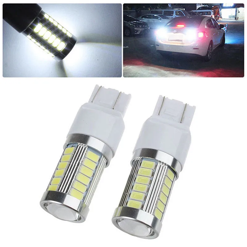 2 pcs T20 7443 W21/5W 33 SMD 5730 LED Car Turn Signal Fog Lamps 33SMD 5630 Motor Brake Lights Bulb White Red yellow 1156.1157.