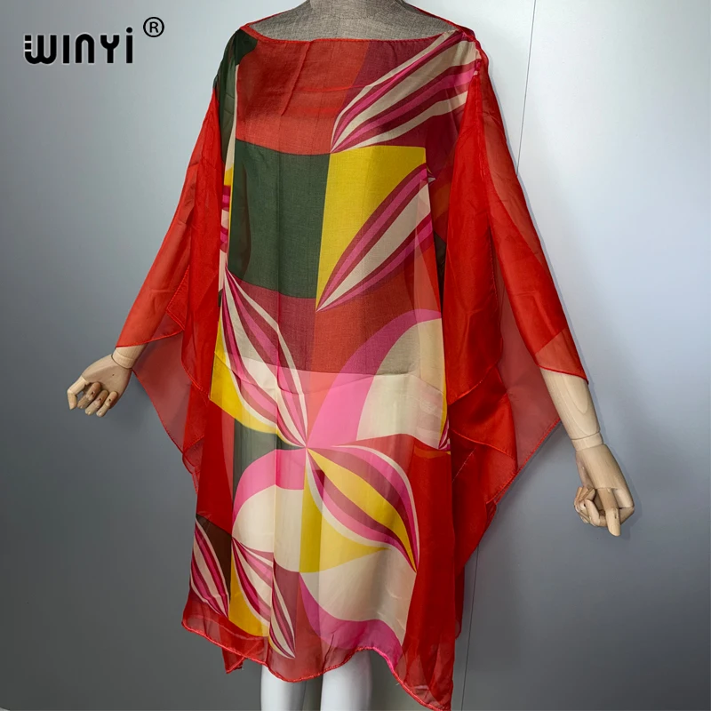 WINYI muslim woman dresses long down kaftan party Dress Dark O neck sexy dress Female holiday abaya dubai luxury Caftan