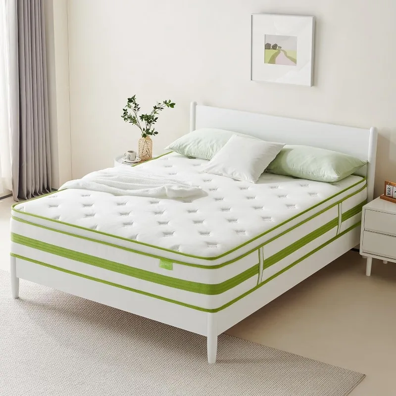 Kingsize Matras, 12 Inch Hybride Matrassen In Een Doos Met Traagschuim En Pocketveer