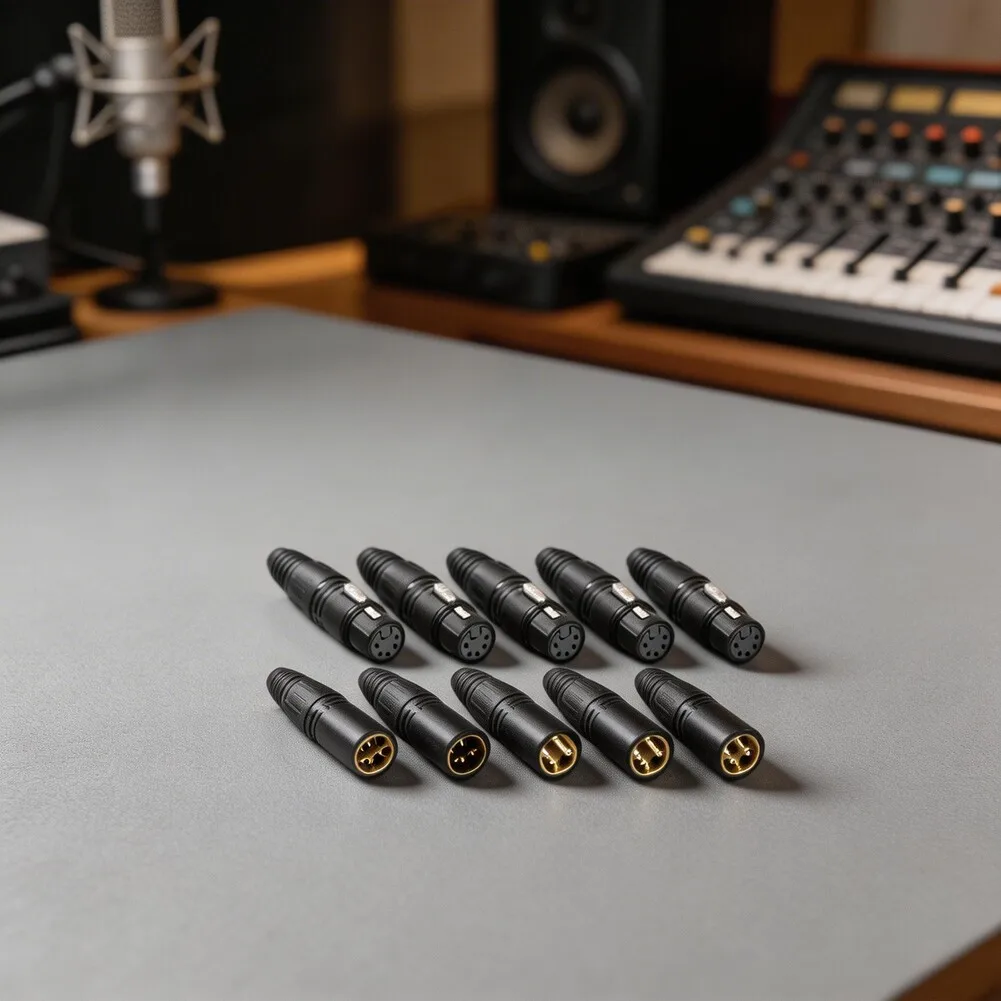 Male Female Set 5-pin XLR For Stage Performance Xlr Nickel-plated Copper Metal Housing PVC Housing Locking Mechanism
