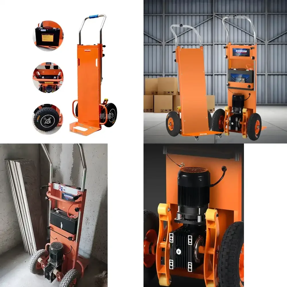 2026 HOT 48V 1500W Stairs Climbing Machine Motor 400KG Cement Sand Heavy Goods Moving Cart up and down Stairs Hand Trolley