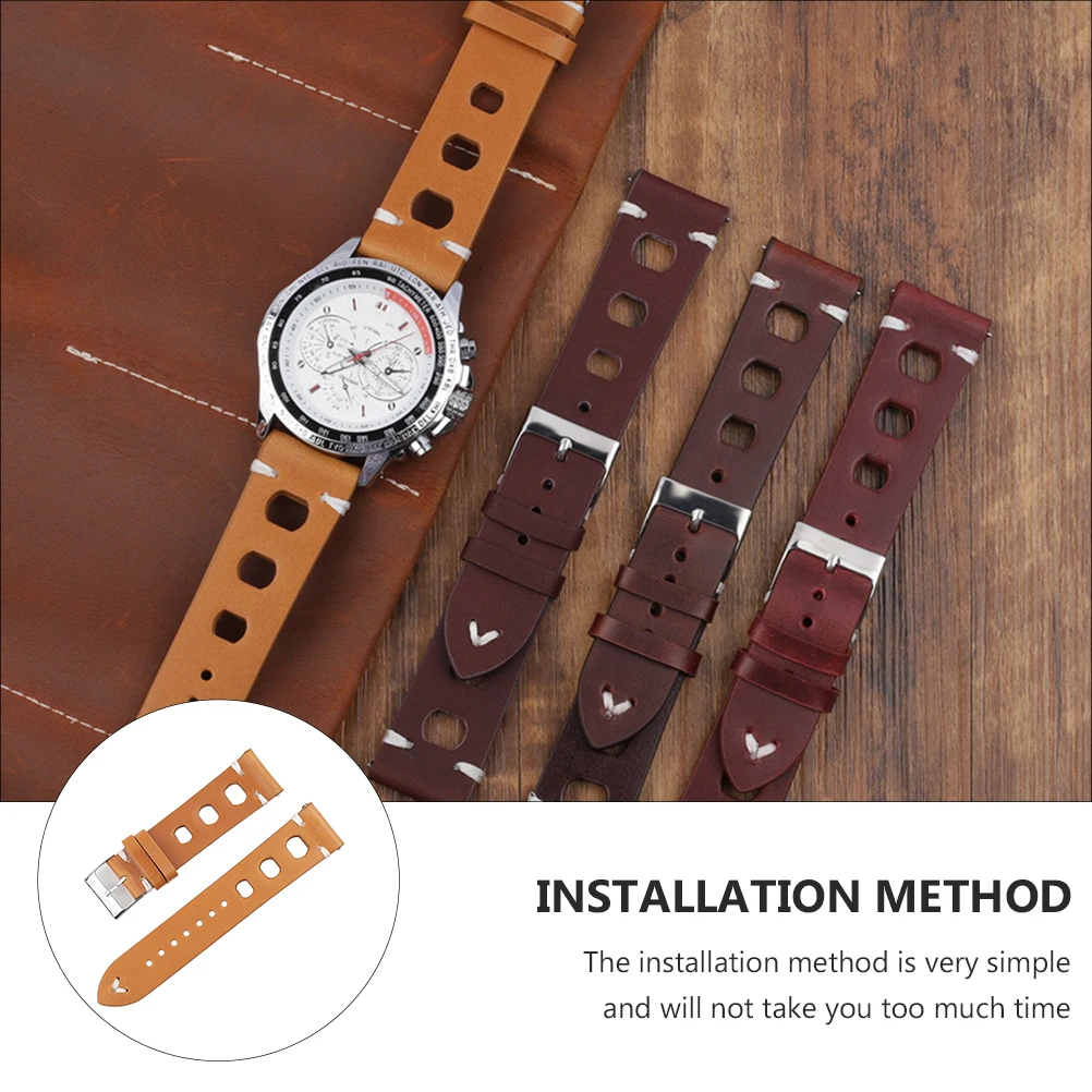 

B Replacement Cowhide Straps Adjustable Genuine Skin Friendly Durable Watch Accessories for Men Watch Wristb Travel