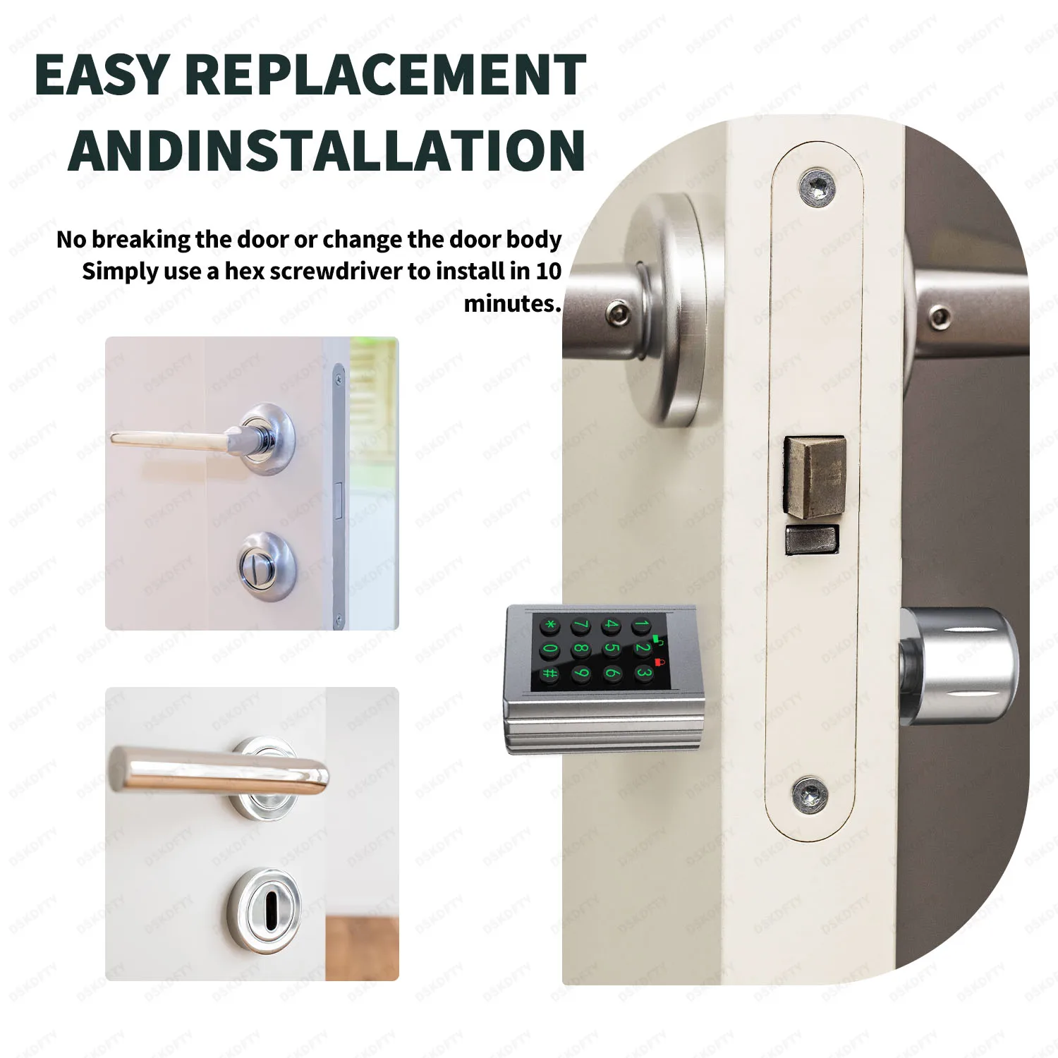 TTLOCK Fingerprint Door lock Easy to Replace Smart Electronic Door Lock with DIY Cylinder Core Fingerprint APP IC Card Unlock