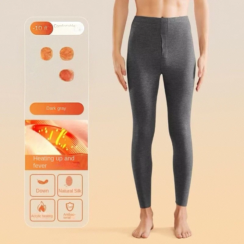 

Men's Thermal Leggings Wool and Silk Flannel Pants Insulated Autumn/Winter Socks Brandless Simple Design
