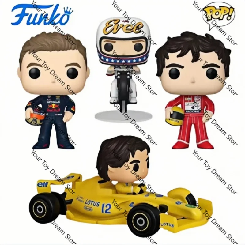

Ayrton Senna Action Anime Figure Funko Pop McLaren Model Motorist With Helmet Doll Car Desktop Decoration Global Limited Toys