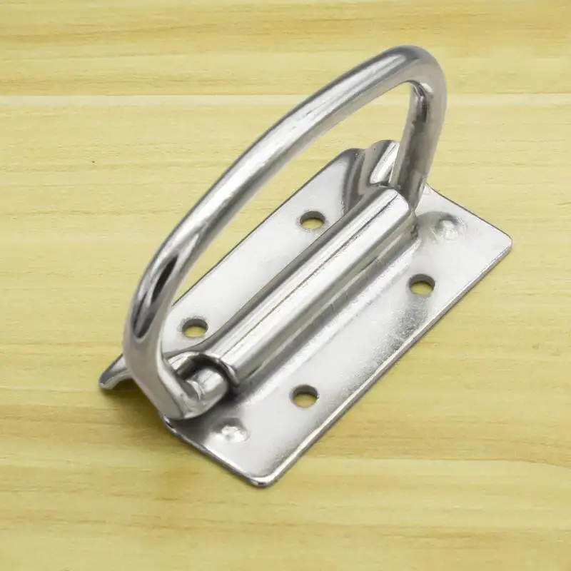 Thickened 304 Stainless Steel Folding Plate Handle Heavy-duty Box Ring Handle Equipment Luggage Iron Handle Hardware Accessories