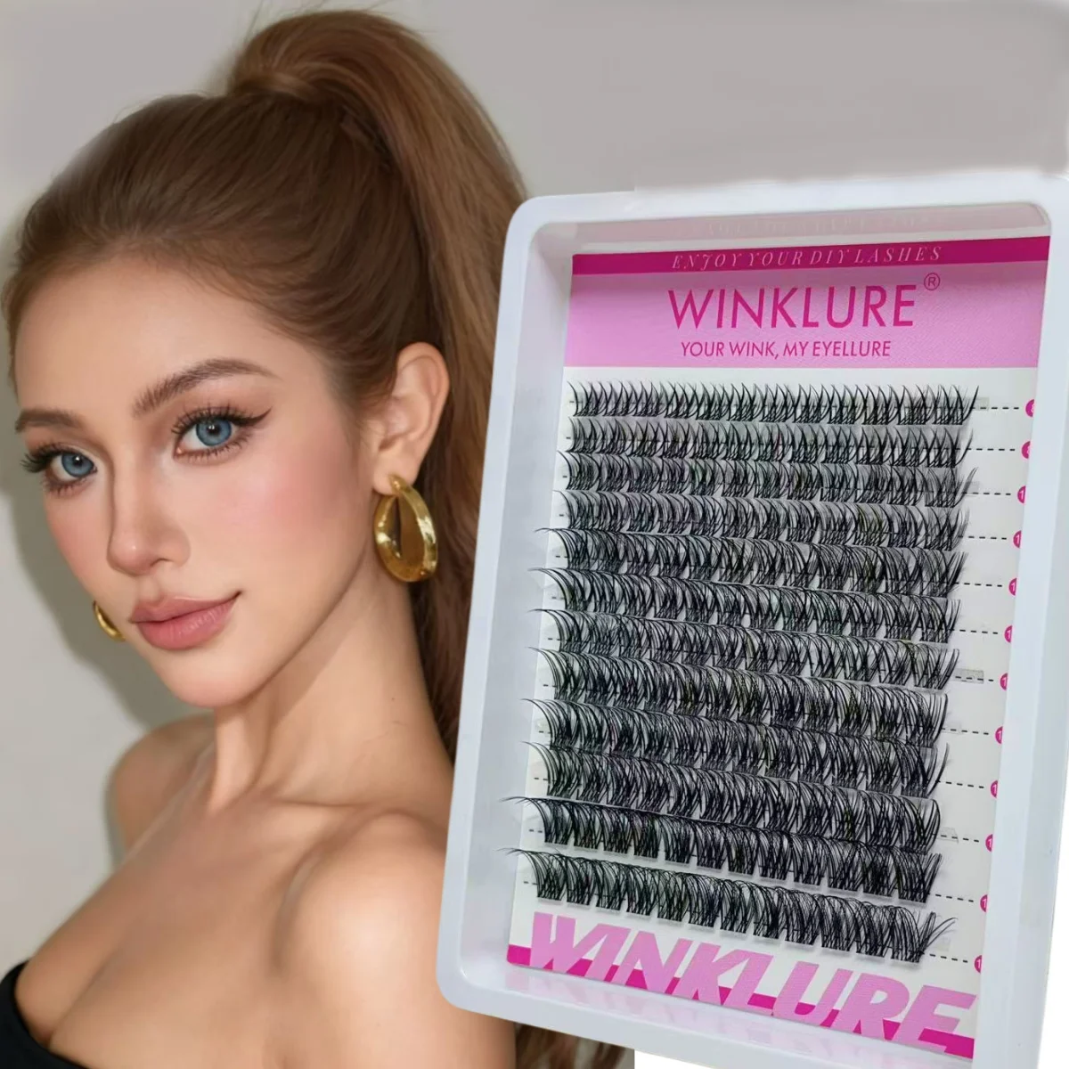 WINKLURE Wispy Lash Clusters Koreanischer Stil D-Curl, Natürliches Unsichtbares Band, DIY Volumen & Länge für Anime-Augenstile – Detail 13