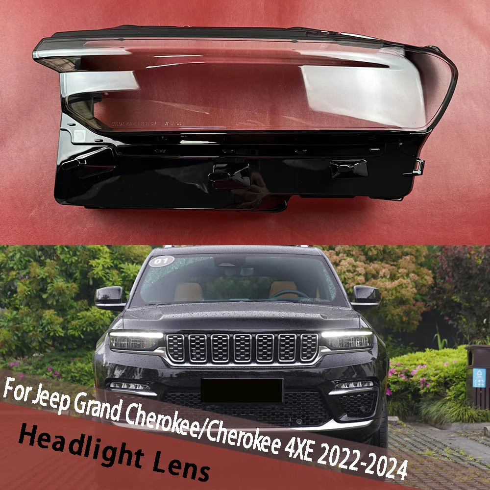 

For Jeep Grand Cherokee/Cherokee 4XE 2022 2023 2024 Transparent Lampshade Headlamp Lamp Shell Lens Headlight Cover Plexiglass