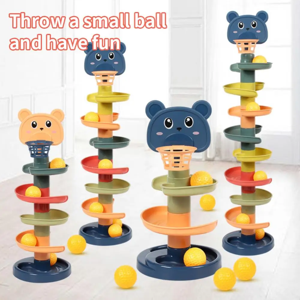 Baby Toys Rolling Ball Pile Tower Early Educational Toy For Babies Rotating Track Educational Baby Gift Stacking Toy For Kids