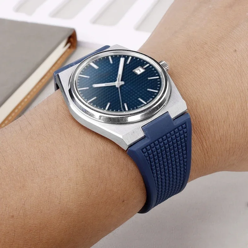 สายนาฬิกาซิลิโคนเหลวแบบหัวเข็มขัด สำหรับนาฬิกา Tissot PRX Super Gamer T137.407.410 ขนาด 12 มม. สายนาฬิกาซิลิโคนทดแทน
