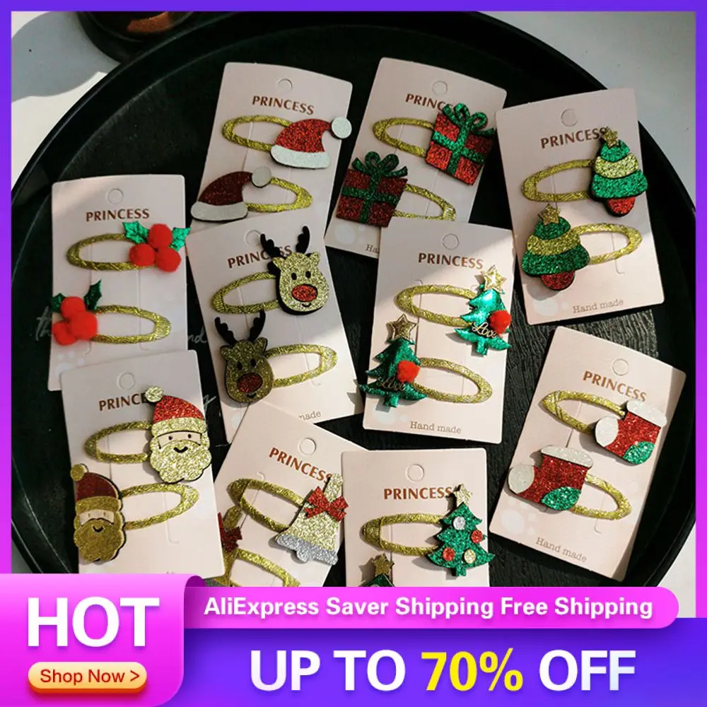 Hairpin Unique Design Fashionable 3d Card Issuance Comfortable Santa Hairpin Easy To Wear Reusable Bangs Hairpin Strong Grip