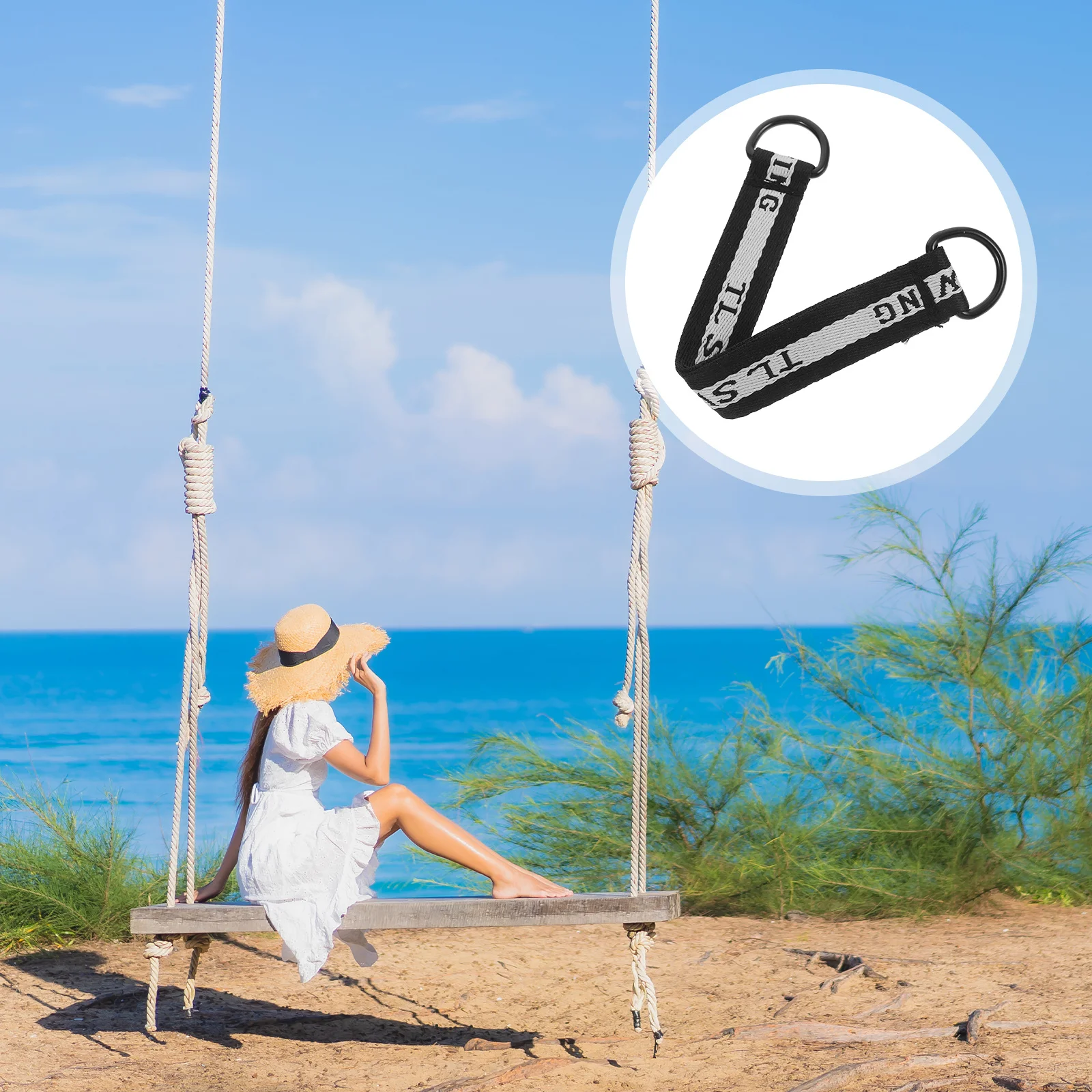 

Nylon Iron Tree Swing Belt Set Heavy Duty Connecting Strap Wide Durable for Outdoor Swing Hanging Backyard Hammock