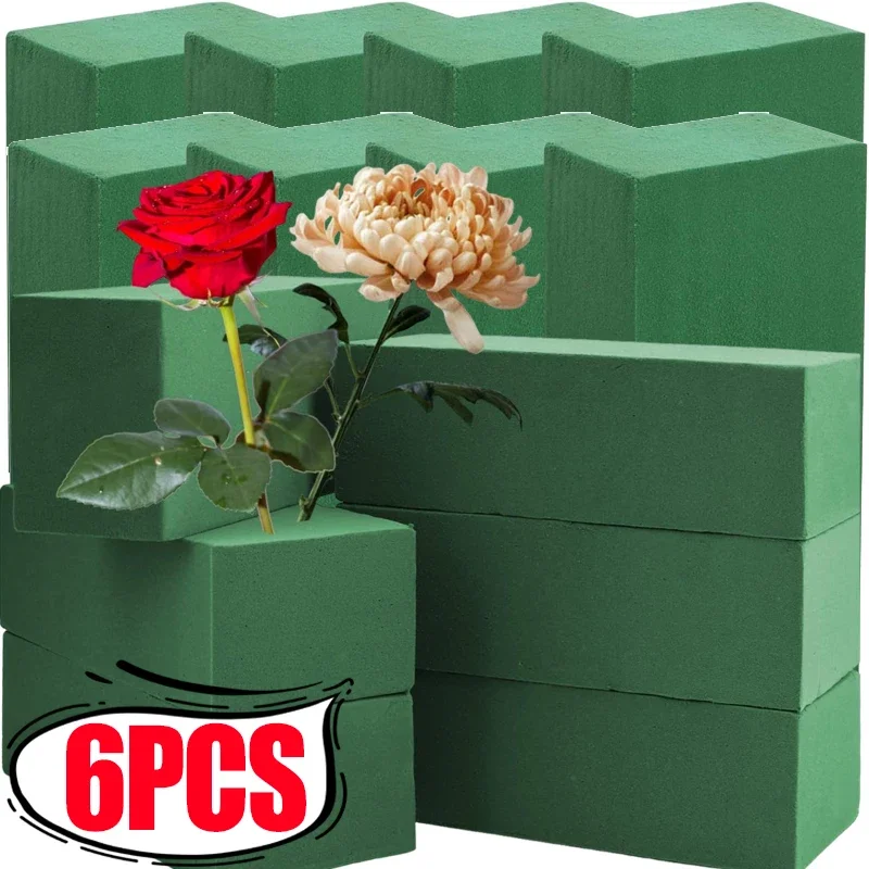 6/1Pcs Floristen Schaum Blöcke Platz Saugfähigen Floral Schaum Ziegel Künstliche Trocken Nass Blume Schlamm DIY Hausgarten hochzeit Dekorationen