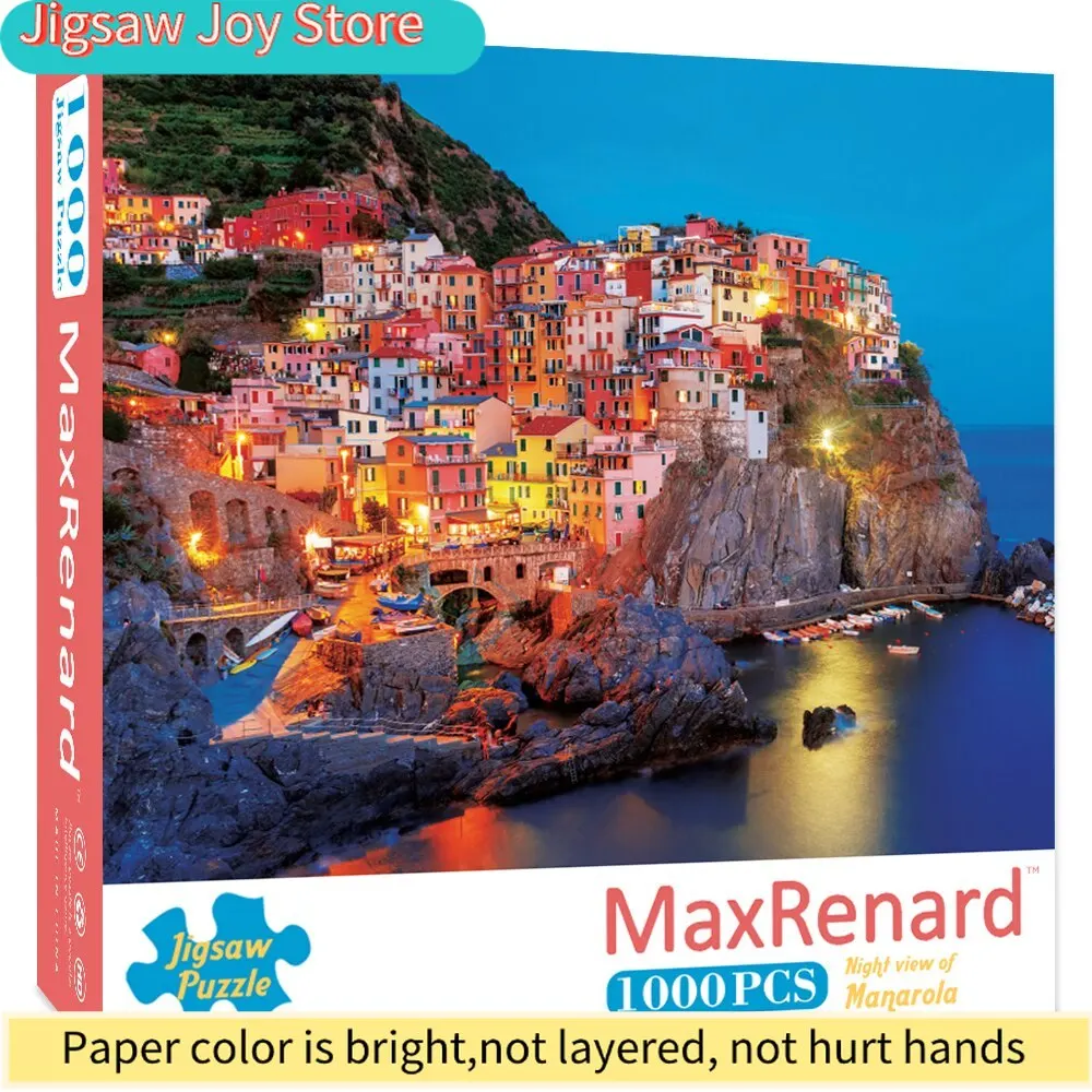

Пазл «Ночной вид на Манаролу» с изображением пяти островов, 1000 деталей, для взрослых, игрушка, украшение для дома, семейная игра, подарок