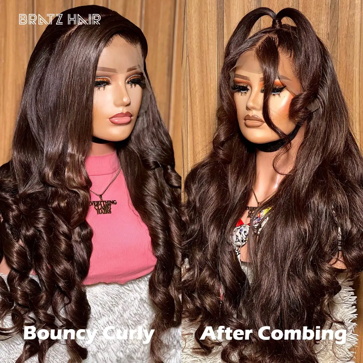 

Chocolate Brown 13x4 Full Lace Frontal Bounce Curly Wig Human Hair Pre Plucked 4x4 5x5 Bouncy Curly Lace Closure Wigs for Woman