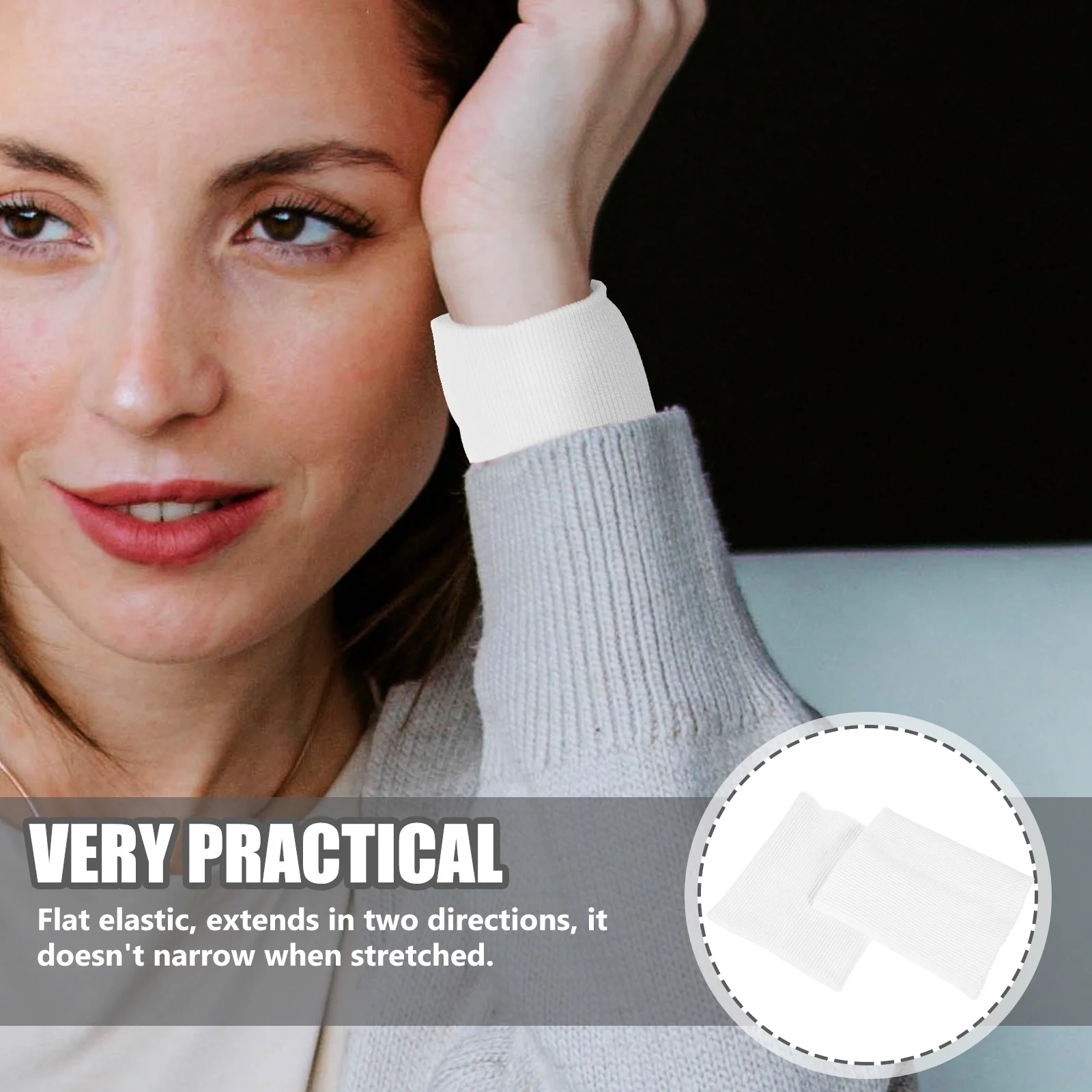 

1Pair Elastic Cuff Fabric Durable Flat Rib Stretch Tape for Home Sewing DIY Crafts Sleeve Cuff Cloth Clothes Accessories