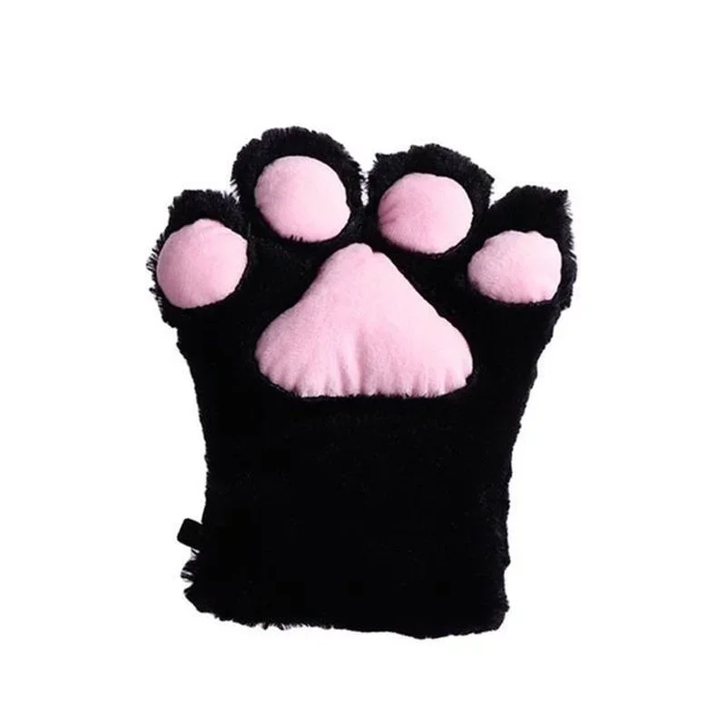 Japanese Cute Cat Claw Plush Gloves Bear Claw Anime Fingerless JK Girl Cosplay Performance Accessories Gloves Winter Gloves