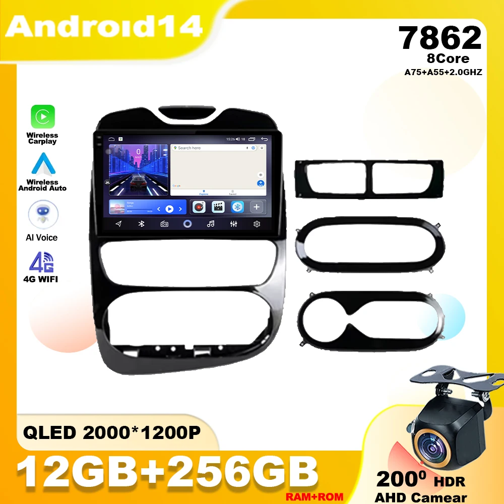 

Автомагнитола для Renault Clio 3 4 2012-2019, Android 14, Carplay, Автомобильный плеер, мультимедийная навигация, GPS, Wi-Fi, стерео, BT, DSP 7862