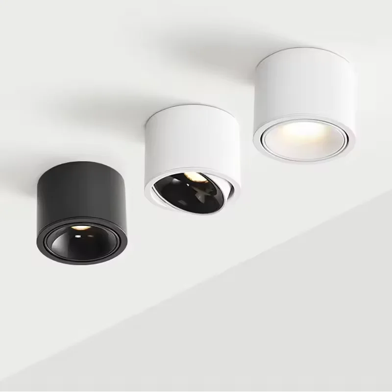 Adjustable LED Spotlight COB Super Bright Downlight 5W7W9W12W15W Surface Mounted Small Ceiling Light for Indoor Lighting