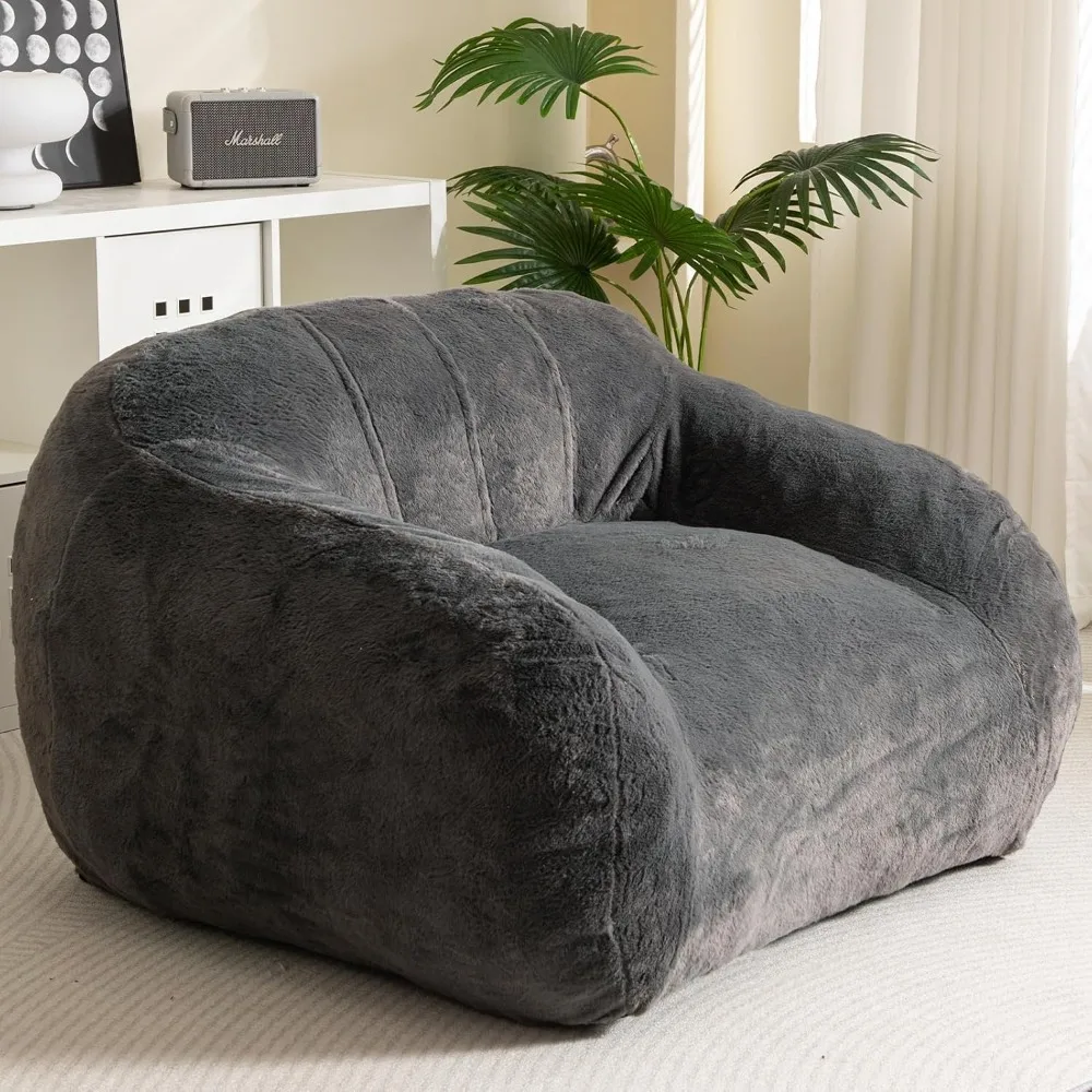 Jumbo Bean Bag Chair, 30 Inches Tall, Bedroom Living Room Comfort Sofa Chair with Armrests, Bean Bag Sofa Chair