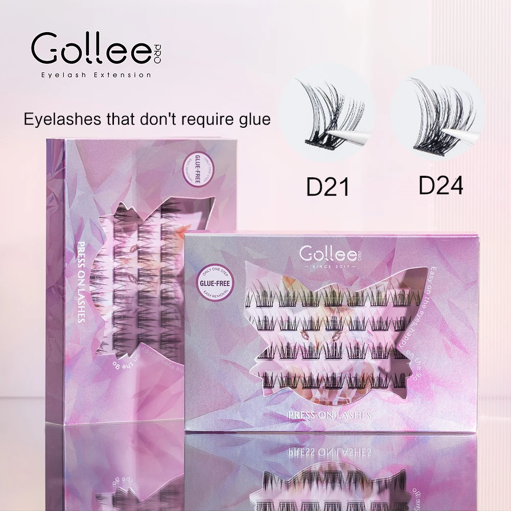 Gollee self-adhesive false eyelashes no glue easy on the eyes in a minute Mixed Size False Eyelashes Natural Eye Enlargement