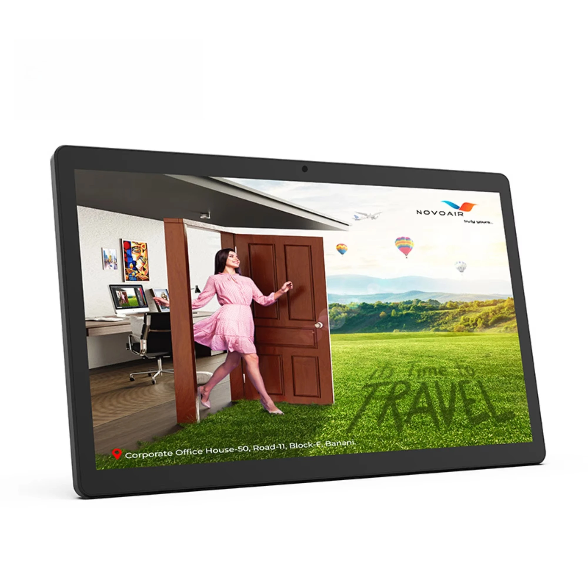 

21.5 Inch Wall-mounted Ultra-narrow Bezel Tablet 4 + 64GB Android 14 RJ45 Business Digital Signage Touch Screen Advertising