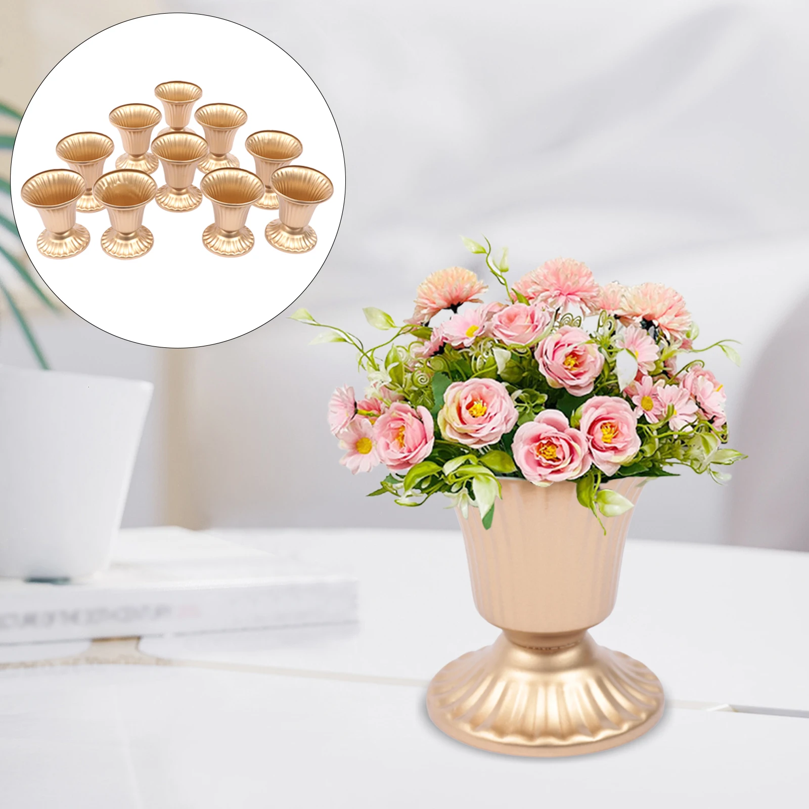 

10cm/3.94" Gold Flower Vases Wedding Centerpieces Vase Floral Holder for Wedding Party Decoration Mini Sized