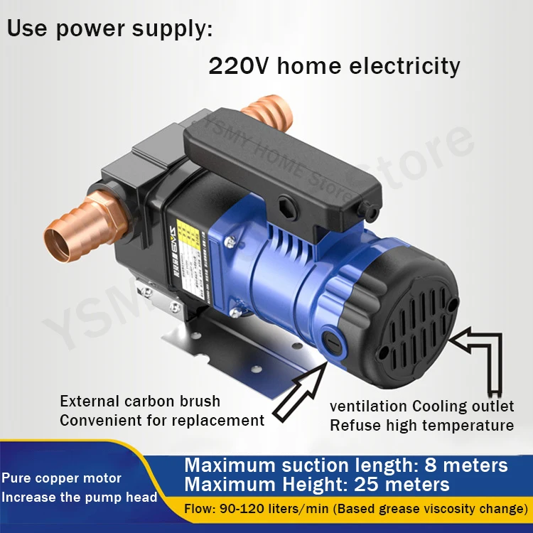 Imagem -04 - Combustível Transfer Pump For Diesel Querosene Máquina Óleo Engrenagem Lubrificante Bomba Auto-sucção Bomba Híbrida Elétrica Oil Pump 220v 1300w