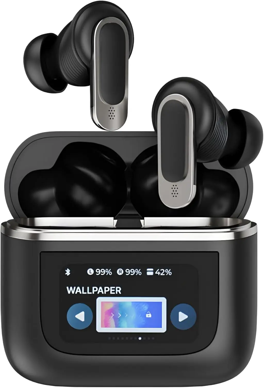 Auriculares inalámbricos Bluetooth 5,3 pantalla táctil LED multifuncional sonido estéreo intrauditivo impermeable con graves grandes 30H de reproducción
