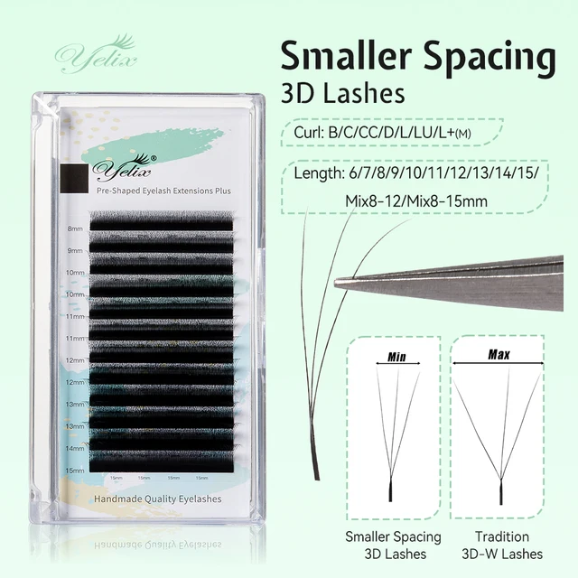 Yelix New 3D W Shape Small Opening Eyelash Extension Premade Volume Lashes L M Narrow 3D W Lashes Faux Eyelashes Makeup Tools Yelix New 3D W Shape Small Opening Eyelash Extension Premade Volume Lashes L M Narrow 3D W Lashes Faux Eyelashes Makeup Tools