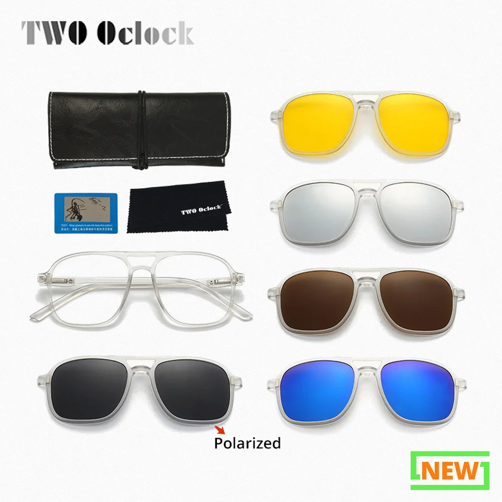 

TWO Oclock Designer Vintage Sunglasses Clip On Glasses Transparent Eyeglass Frames Zero Myopia Medical Glasses Frame for Men