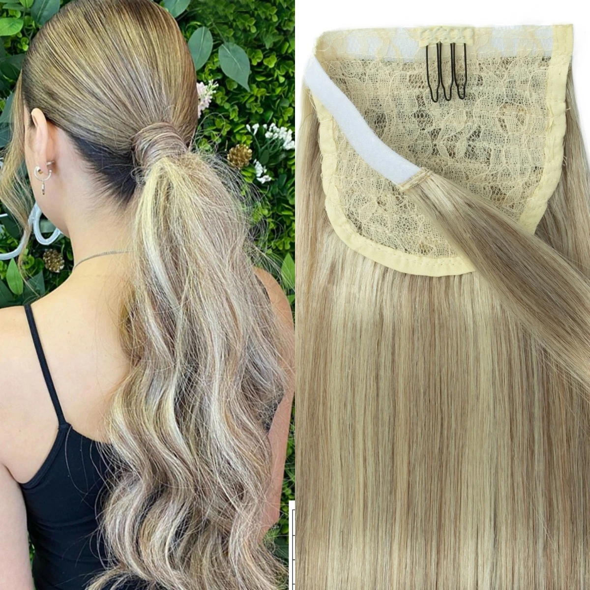 Boymia Ponytail human hair 100% Remy Hair Horsetail Straight Real Human Hair Clip On Ponytail Extensions 14-22Inch