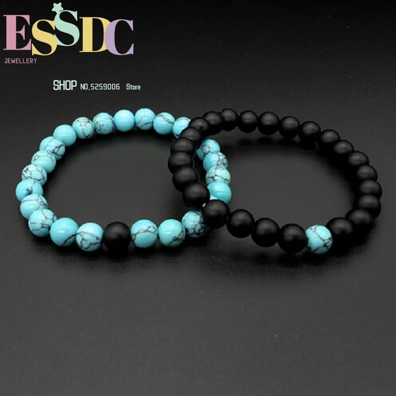 Hot Sale Natural Grind Stone and Green  Single Circle Lovers Sets  Energy  Female Or Male Fine Yoga Bracelet