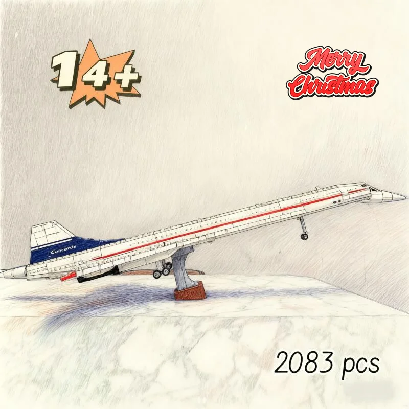 

2026 Airbus Concorde Building Kit Worlds first supersonic Airliner Aviation Space Shuttle Blocks 2083pcs Toys Kids Gifts 10318